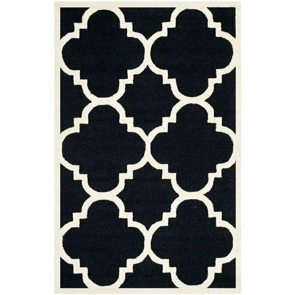 Safavieh Cambridge Hand Tufted Accent Rugs, Black and Ivory - 2 x 3 ft. CAM140E-2